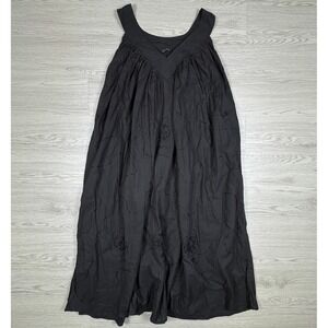 Jackpot Womens Maxi Dress One Size Black Cotton Sleeveless Embroidered NWT